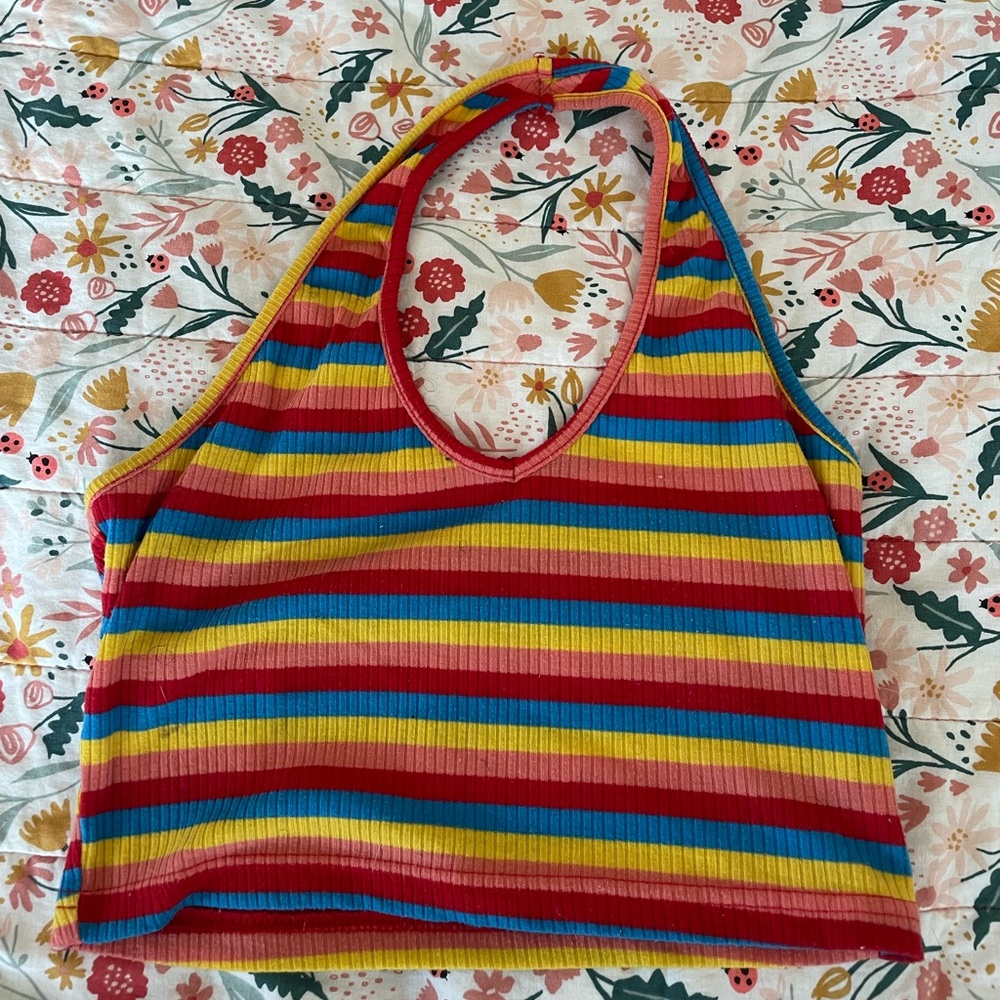 Stripped halter top